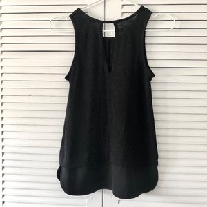 J Crew Round Neck Sleeveless Top - Black - Keyhole Back - XXS